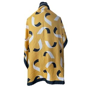 Anna Lucci Gold Black Abstract Square Scarf Geometric Bold Artsy Lagenlook Shawl